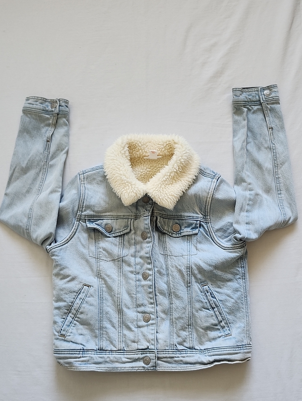 Cat & Jack Fully Sherpa Lined Denim Jacket L 10/12